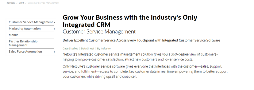 Oracle NetSuite CRM